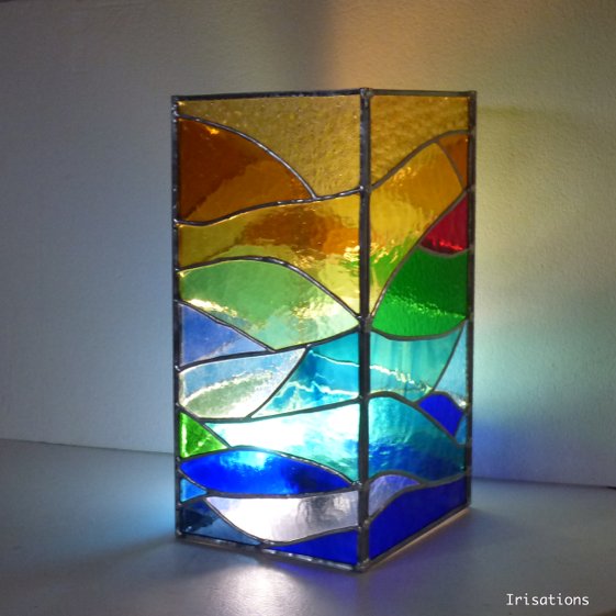 Personal project, table lamp. Stained glass workshop paris versailles france