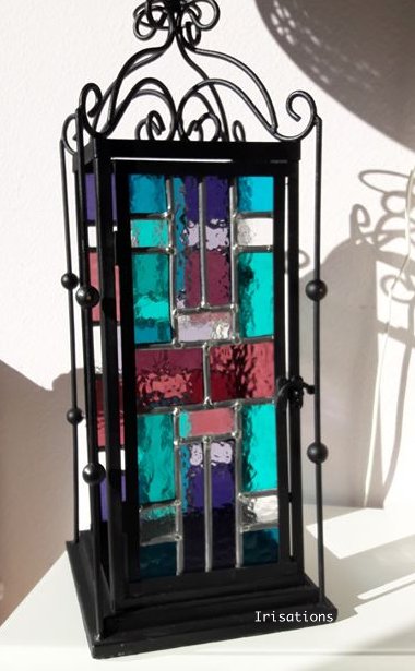 Stained glass table lamp workshop class deco