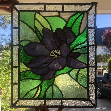 Personal project, stained glass nenuphar.  Stained glass class paris versailles france