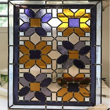 Professional education. geometric stained glass window.
