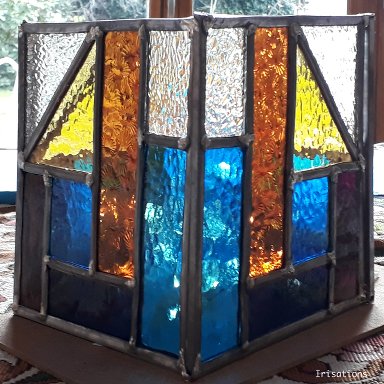 Patrick's stained glass candle holder.
Stained glass class paris versailles france.