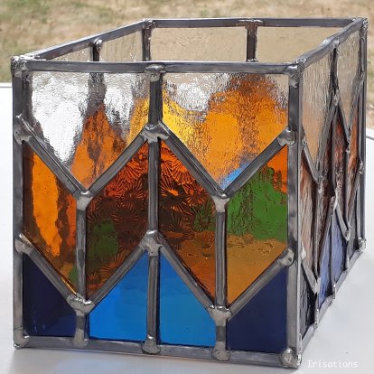Patrick's stained glass candle holder.
Stained glass class paris versailles france.