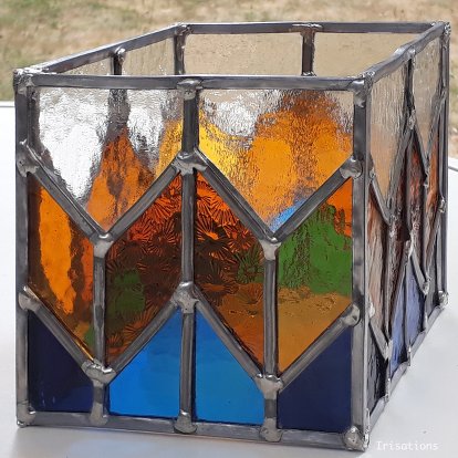 Patrick's stained glass candle holder.
Stained glass class paris versailles france.